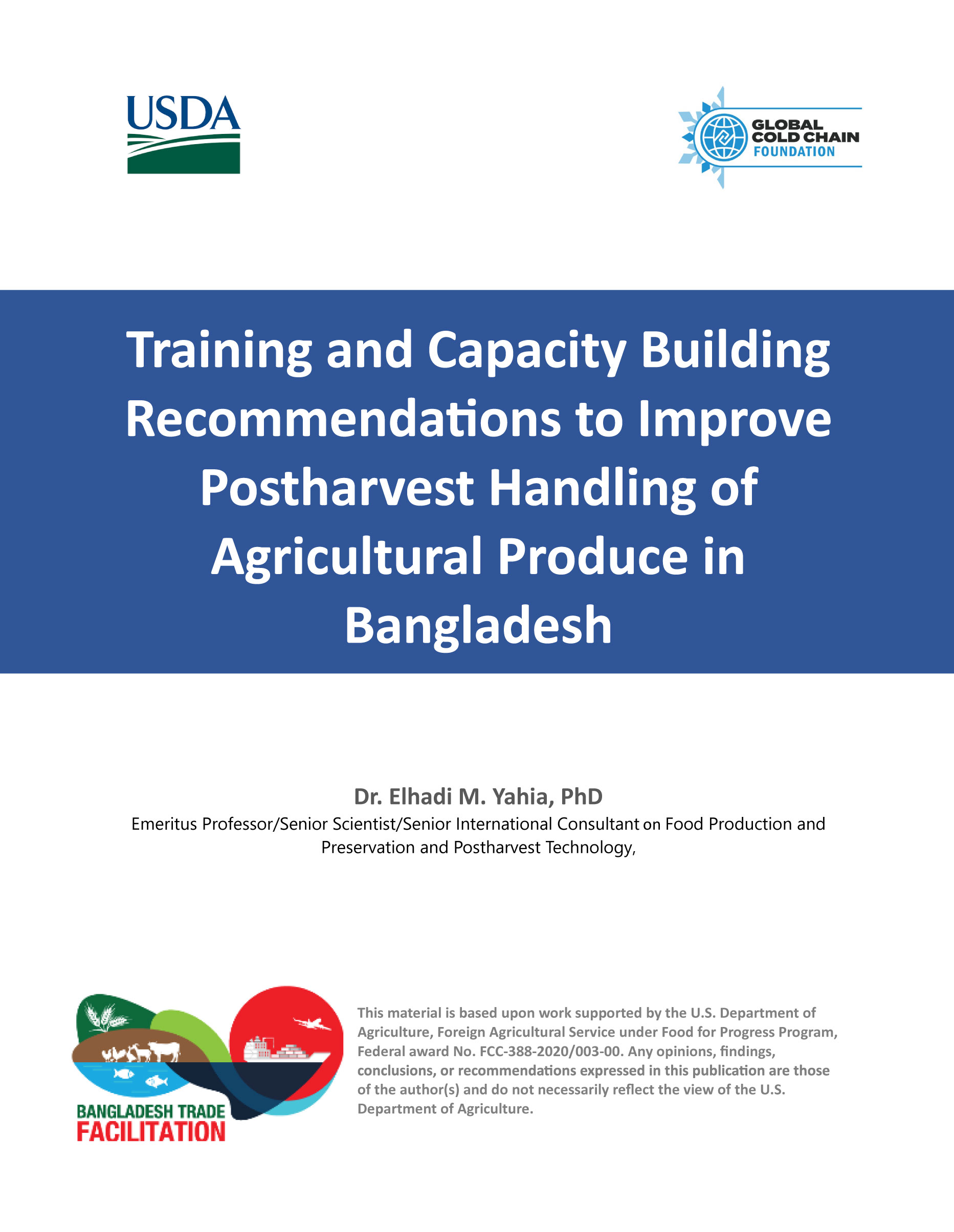 Training and Capacity Building Recommendations to Improve Postharvest Handling of Agricultural Produce in Bangladesh